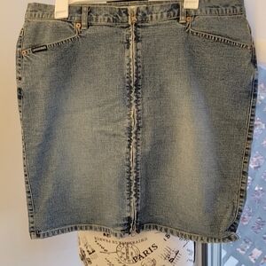 Canyon River Blues Classic Denim Full Zip Pencil Skirt Vintsge Sz 15
